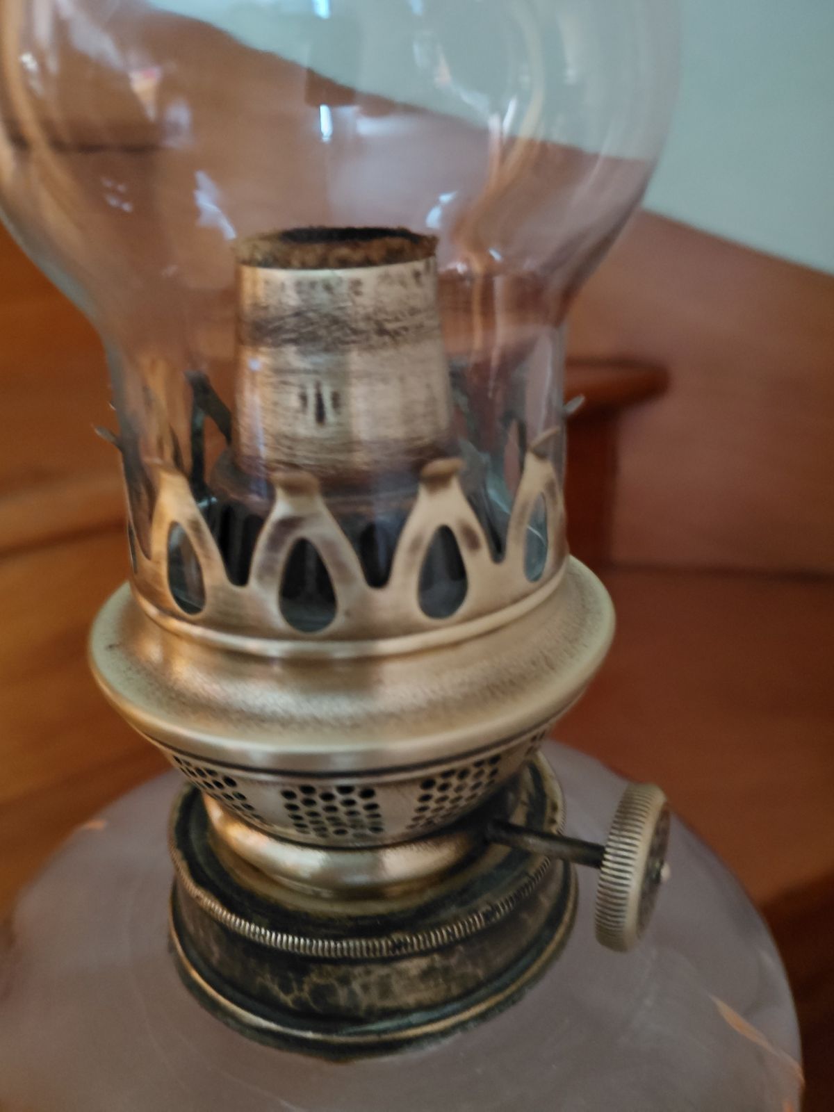 Antique French Lady Figurine Oil Lamp photo furniture