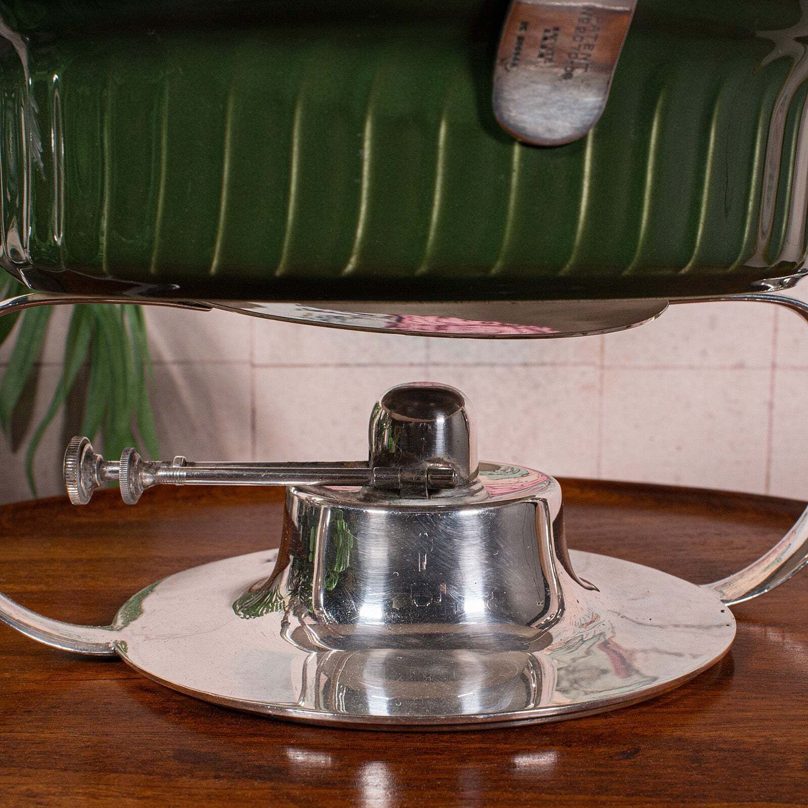photo furniture Antique Food Warmer, English Ceramic, Silver Plate, Chafing Heat Dish, Edwardian