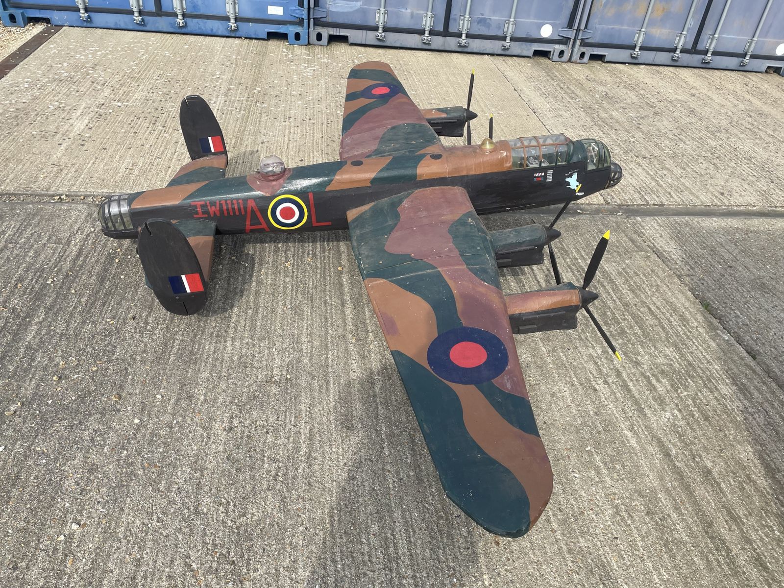 Enormous Naive Wooden Lancaster Model Airplane photo furniture