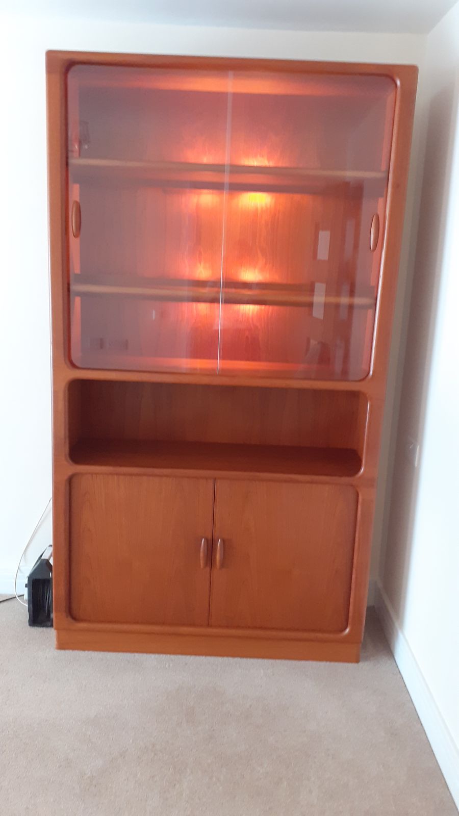 Pair Of Vintage 1980 Teak Dyrlund Danish Drinks/Display Cabinets