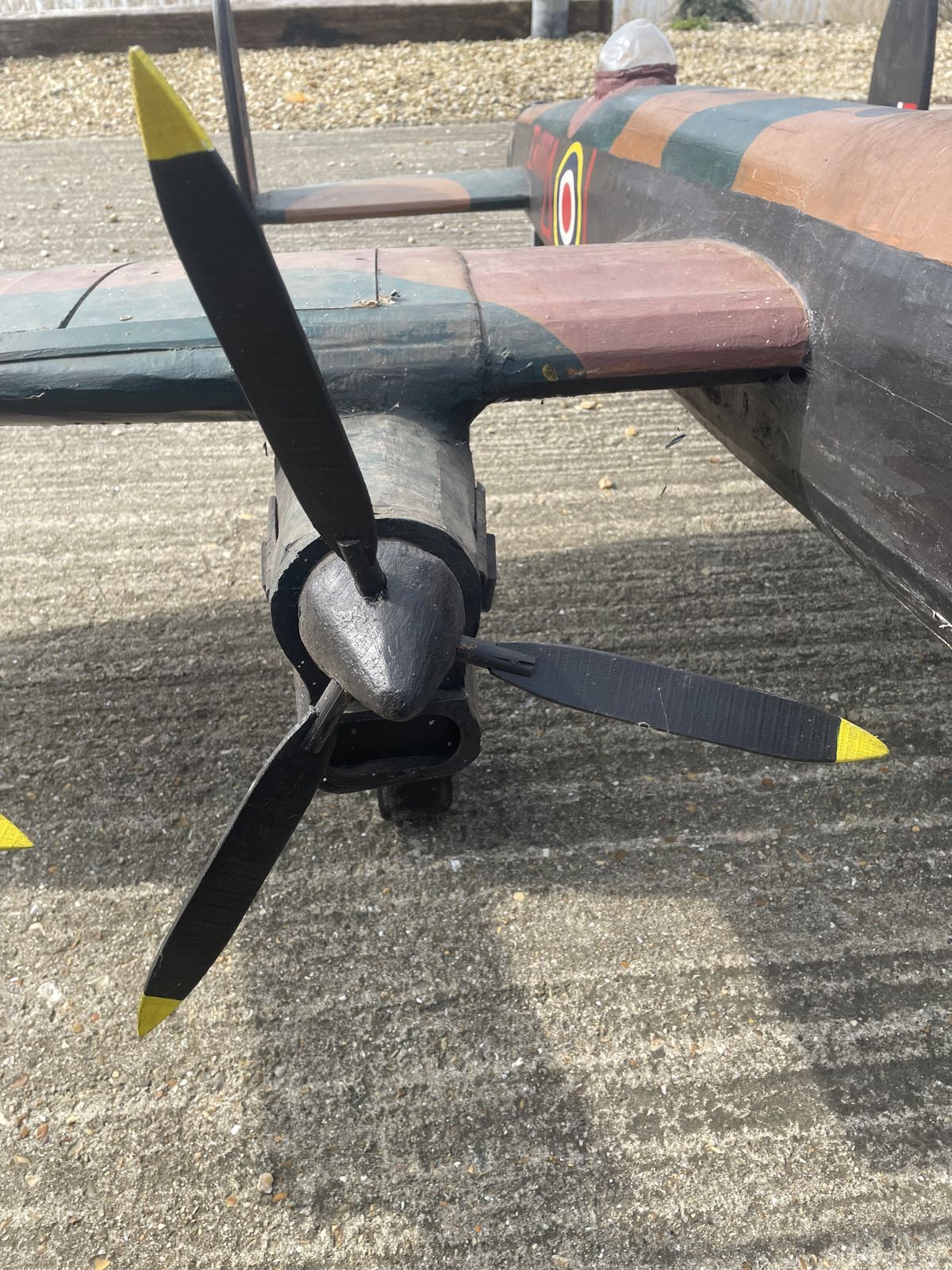 Enormous Naive Wooden Lancaster Model Airplane photo vinterior
