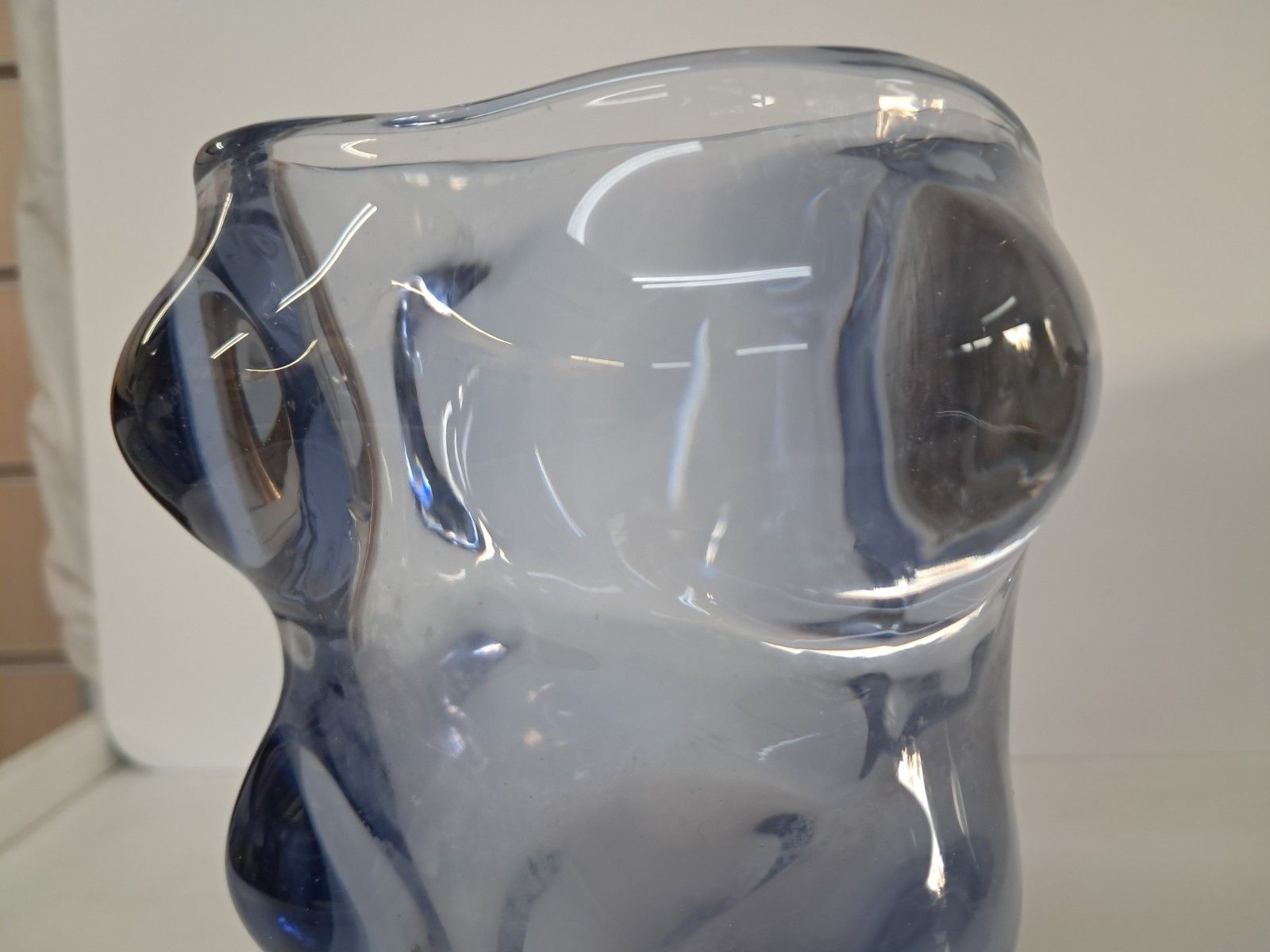 Home Decor Mid Century Bubble Glass Vase Vizner Art Glass 1960's photo