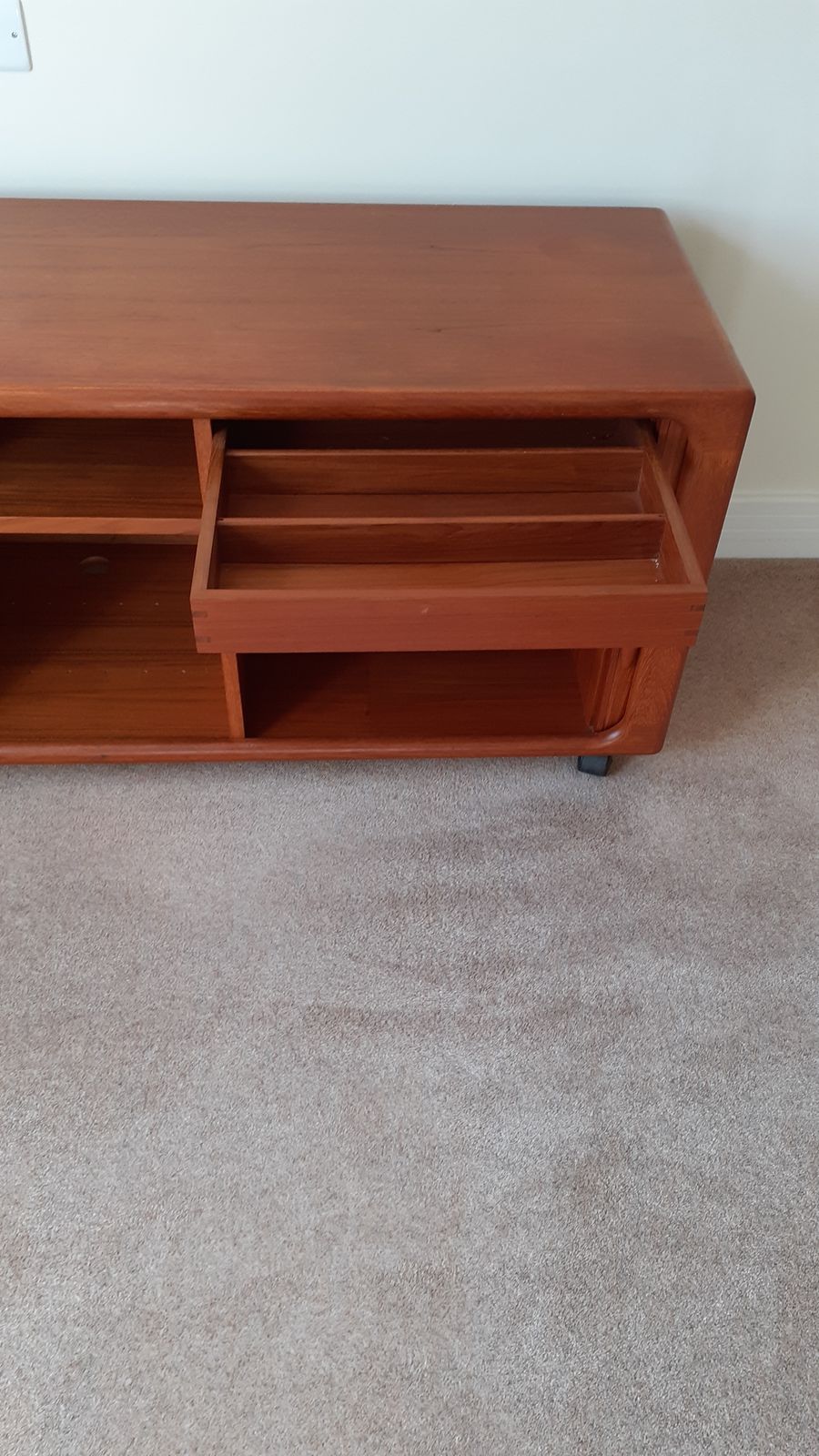 Beautiful Vintage 1980 Dyrlund Danish Teak Media, Tv, Games Console Unit photo furniture