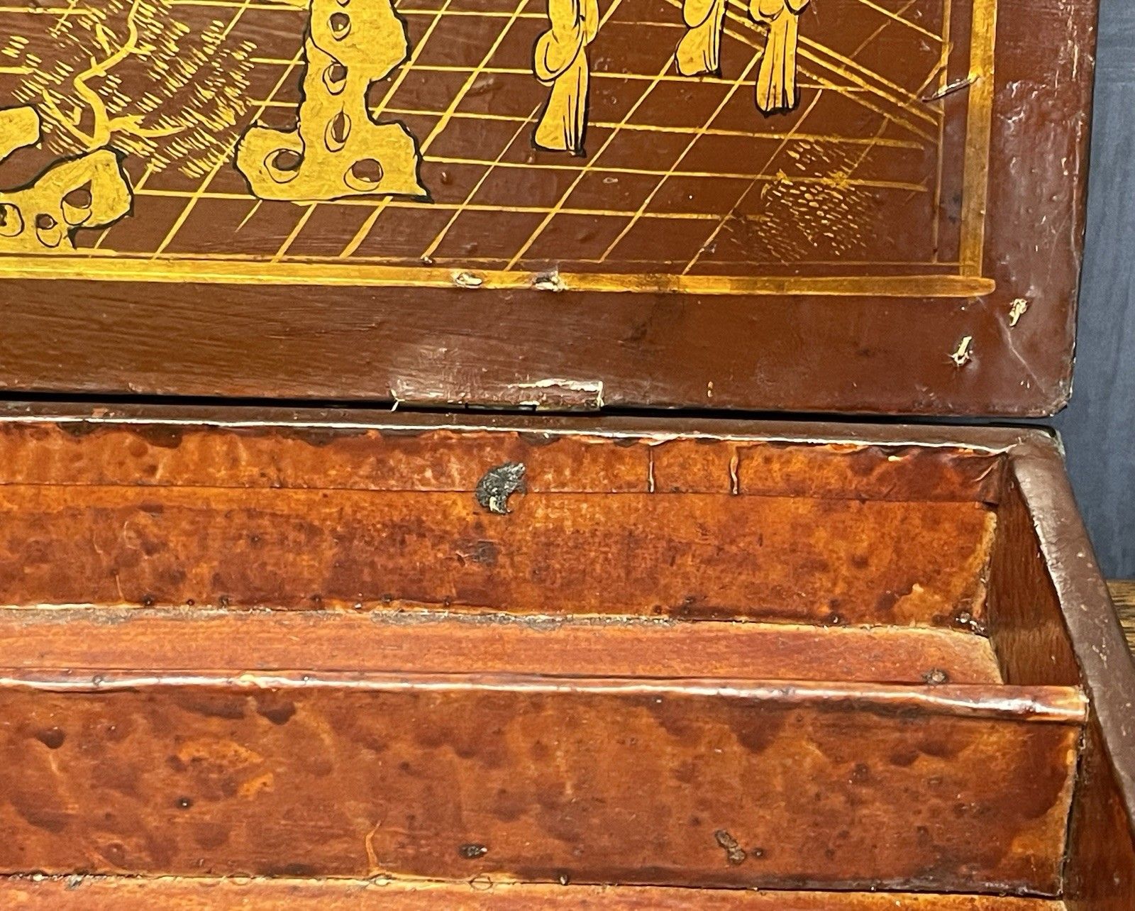 photo furniture Rare Antique Chinese Lacquer Red & Gold Writing Artist Box Qing Dynasty