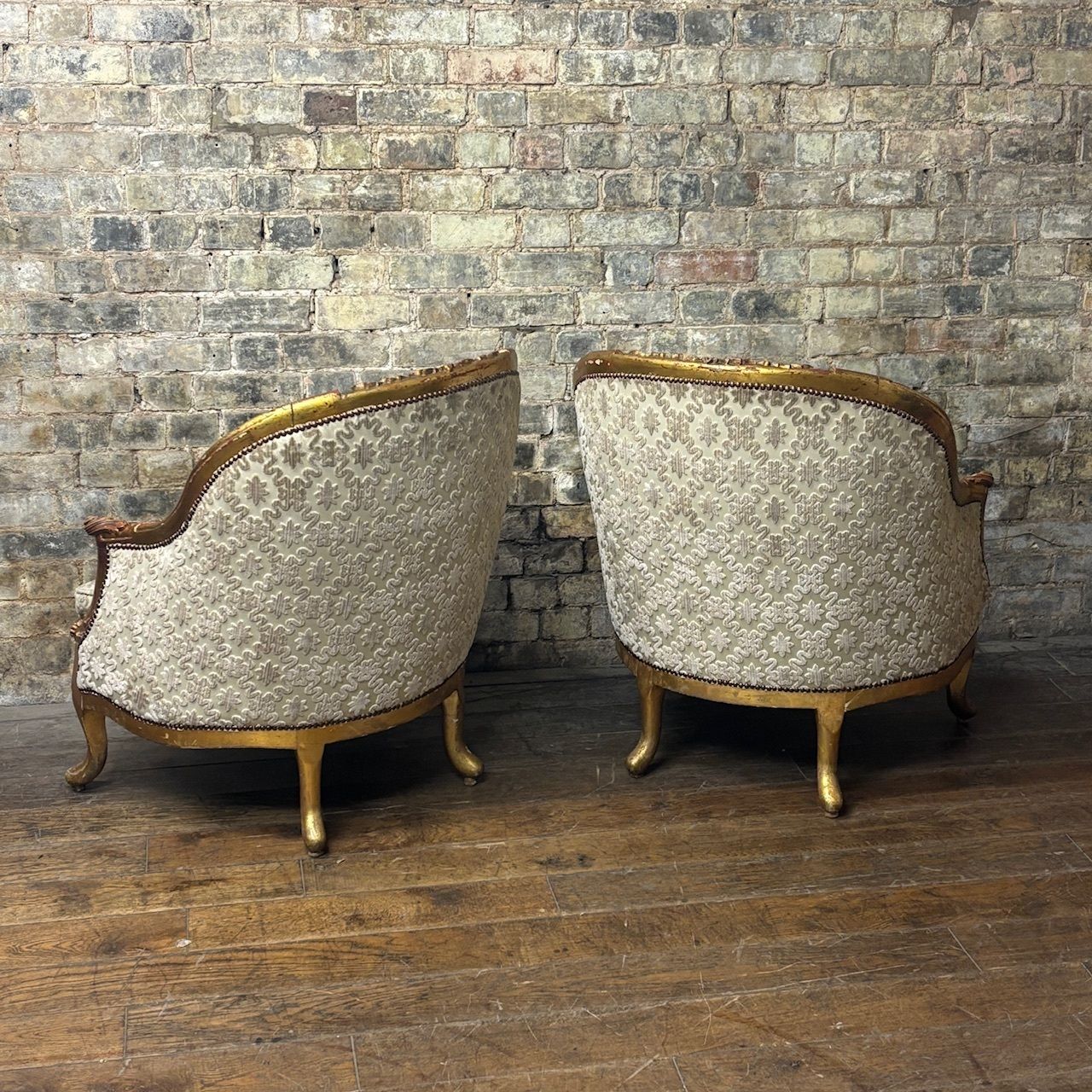 Pair Of Giltwood Louis XV Style Bergère Armchairs photo buy