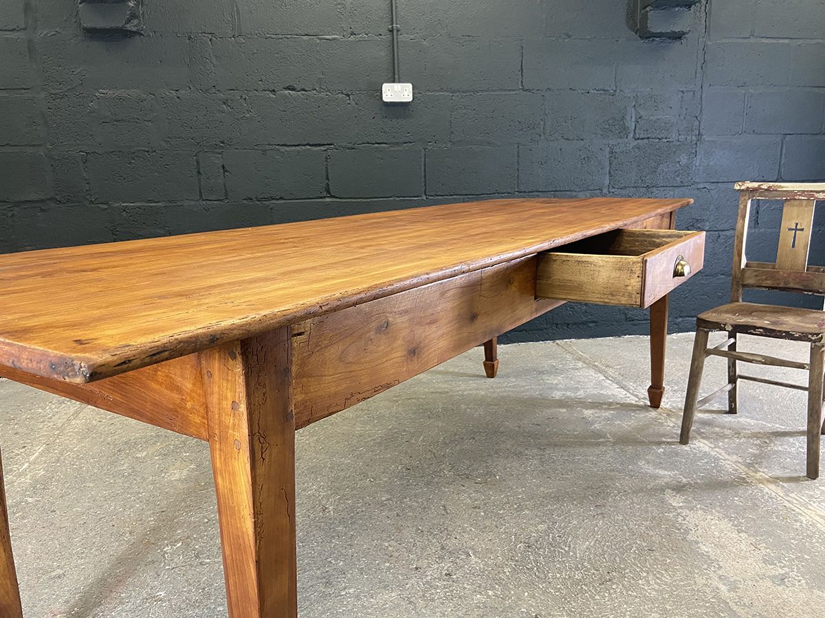 Antique French Fruit Wood Farmhouse Dining Table photo for sale