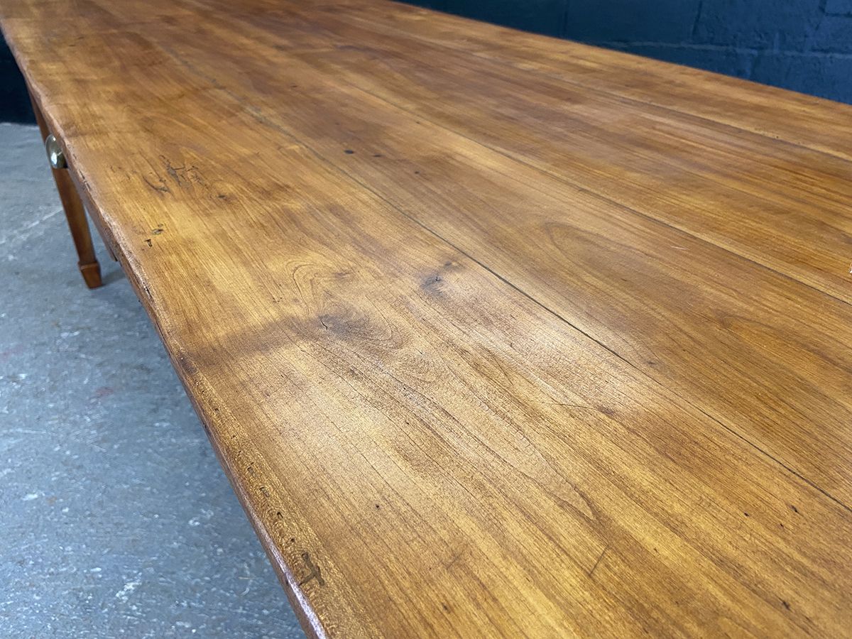 Antique French Fruit Wood Farmhouse Dining Table photo Furniture