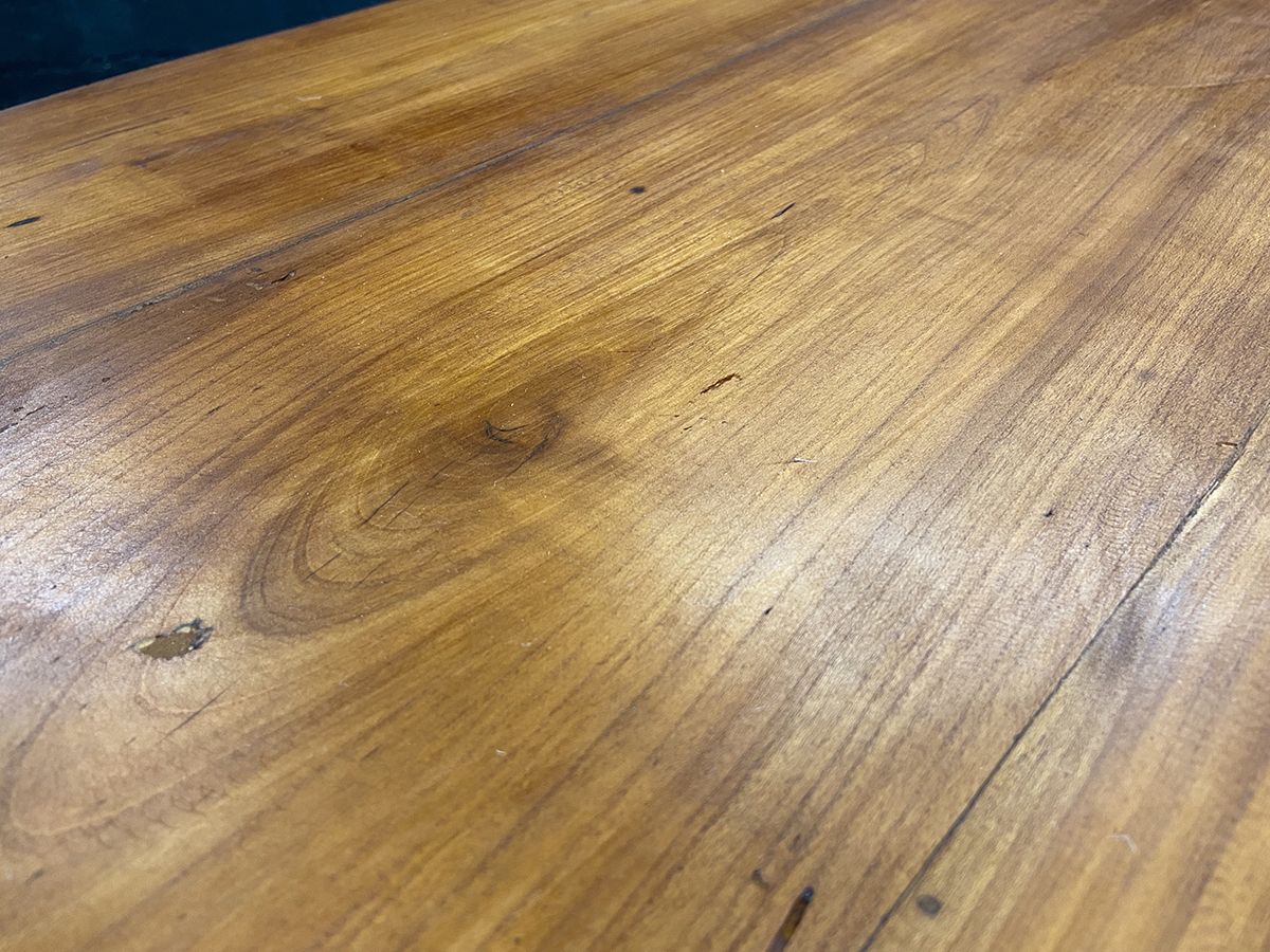 Antique French Fruit Wood Farmhouse Dining Table photo vinterior