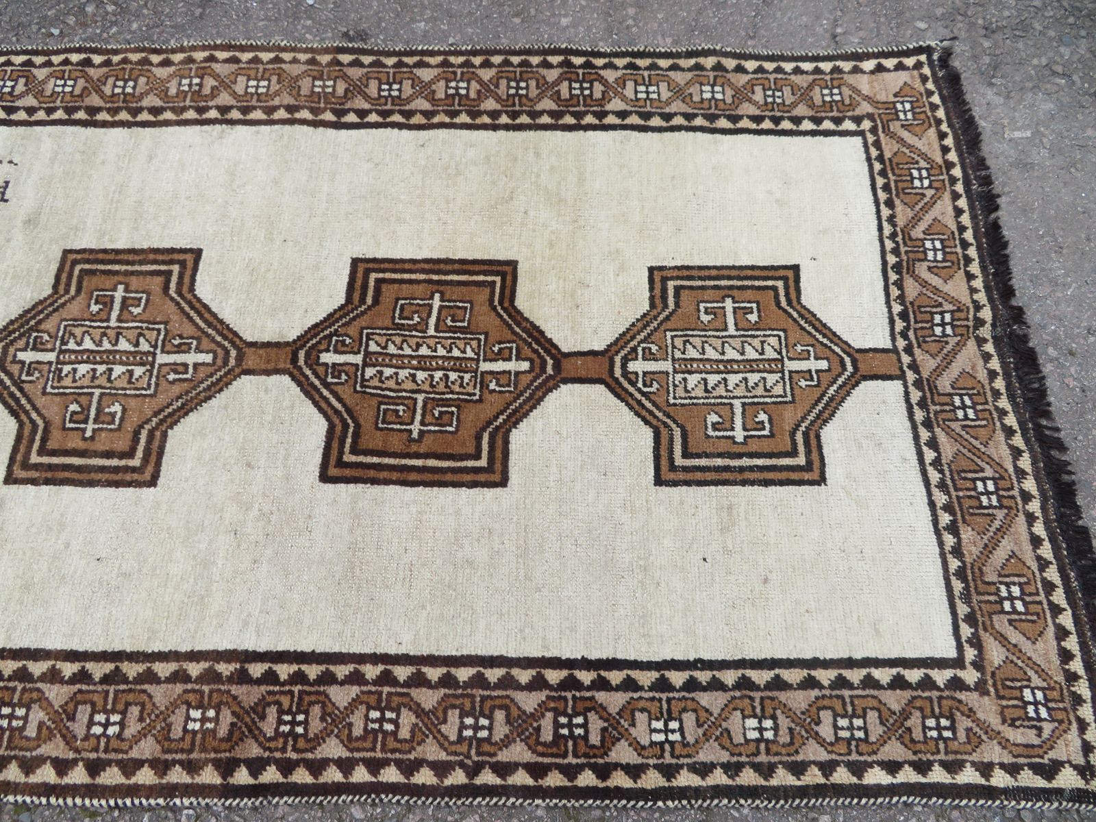 Antique Gabbeh Long Tribal Rug. 239cm X 117cm. photo vintage