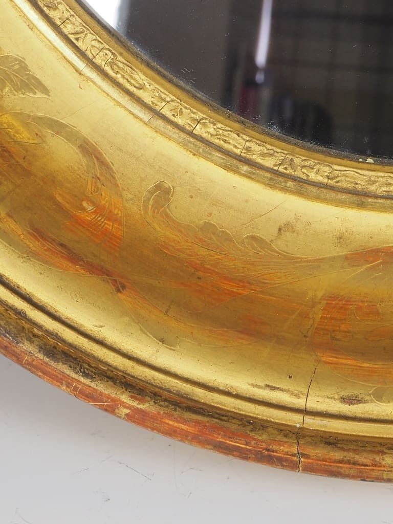 Home Decor Early 19th Century French Oval Giltwood Mirror Frame (Restauration/Louis Philippe) photo