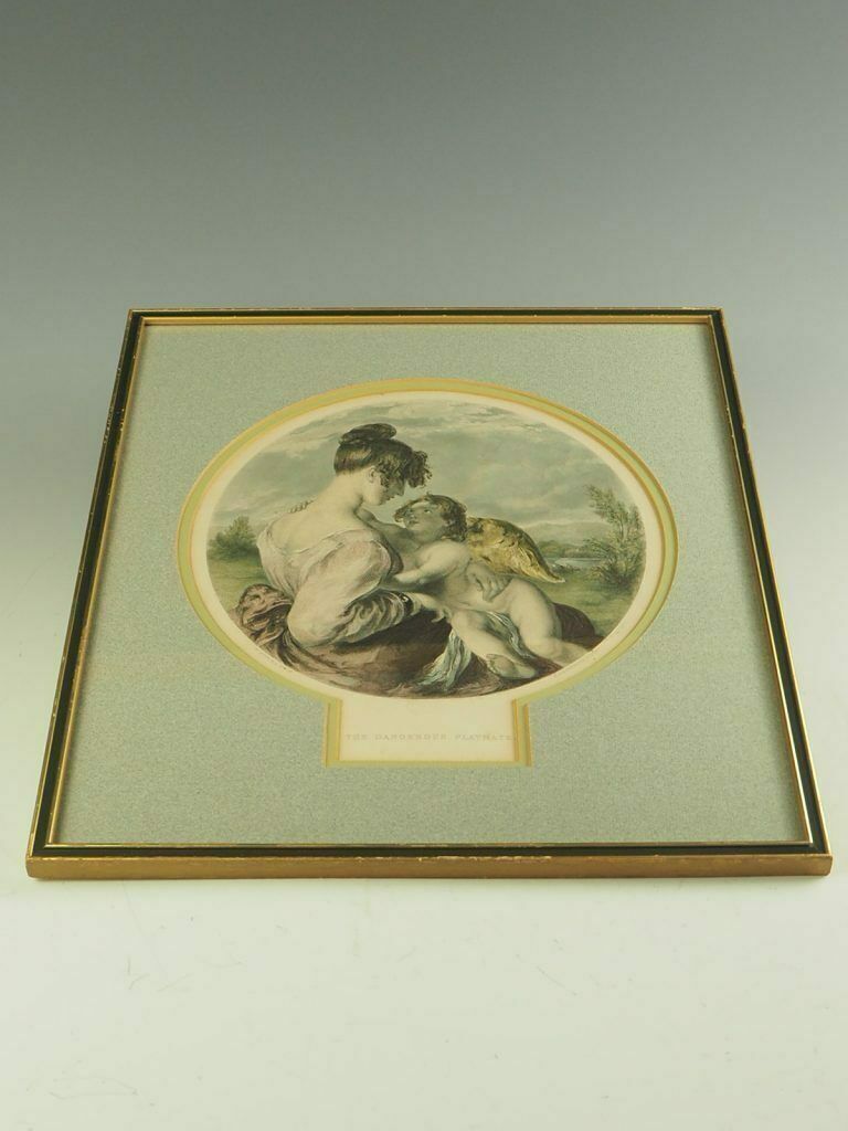19th Century Original Print  The Dangerous Playmate  By William Etty photo furniture