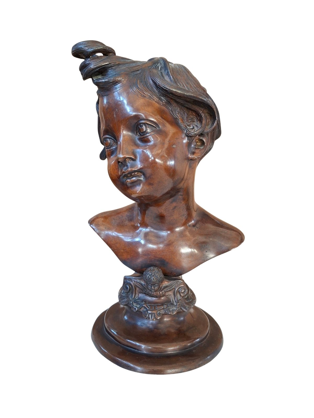 photo vinterior Prestigioso Busto In Bronzo Di Vincenzo Gemito "Alessandro" (Anastolè) 1890