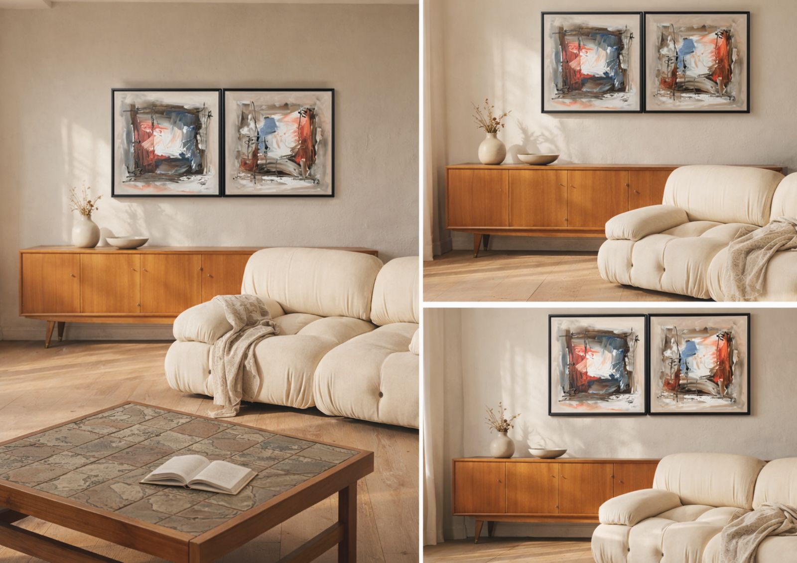 Two Abstract Paintings, Denmark, End Of 20th Century photo for sale