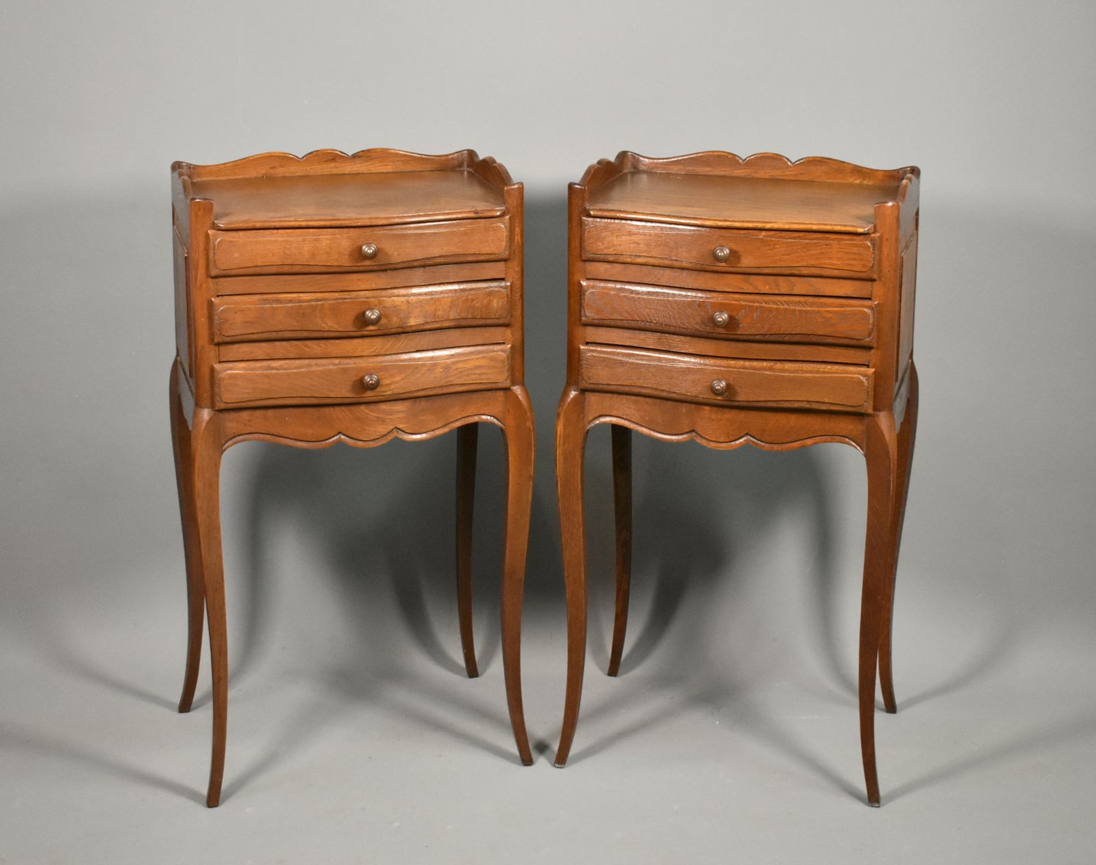 Pair Of French Oak Bedside Cabinets – Louis XVI Style, Mid Century