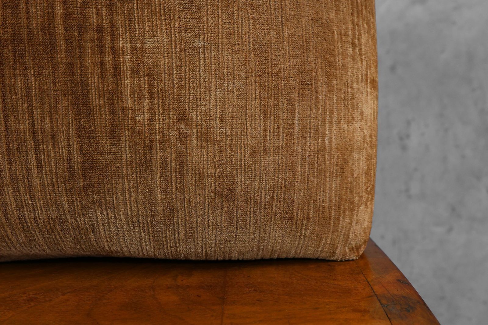 3630.0 Art Deco Walnut Stool With Velvet Upholstery, Italy, 1920s photo