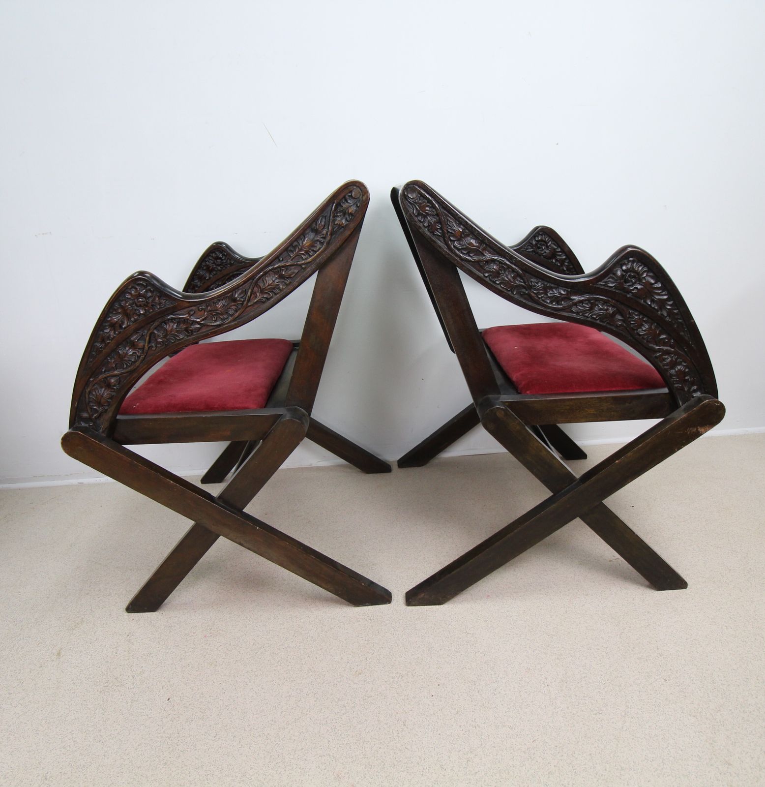 Set Of 2 Vintage Oak Glastonbury Chairs photo for sale
