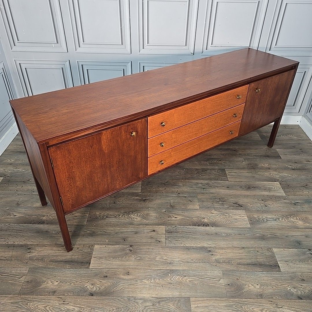 Mid Century Sideboard Archie Shine Teak Credenza Buffet Tv Cabinet Retro photo furniture