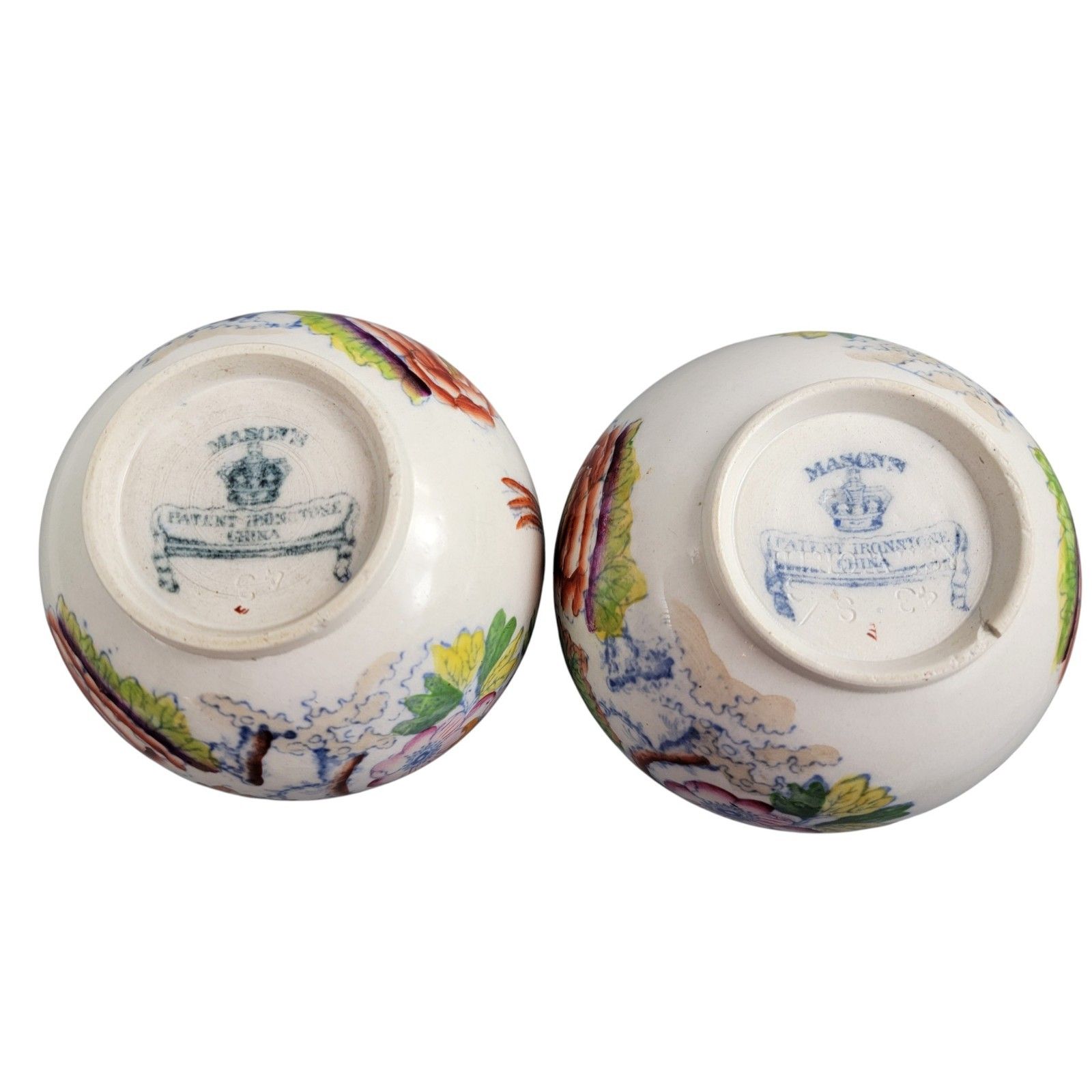 Edwardian Mason’s Very Rare Ironstone Posy Vases, Bird And Peony, C.1900 photo buy
