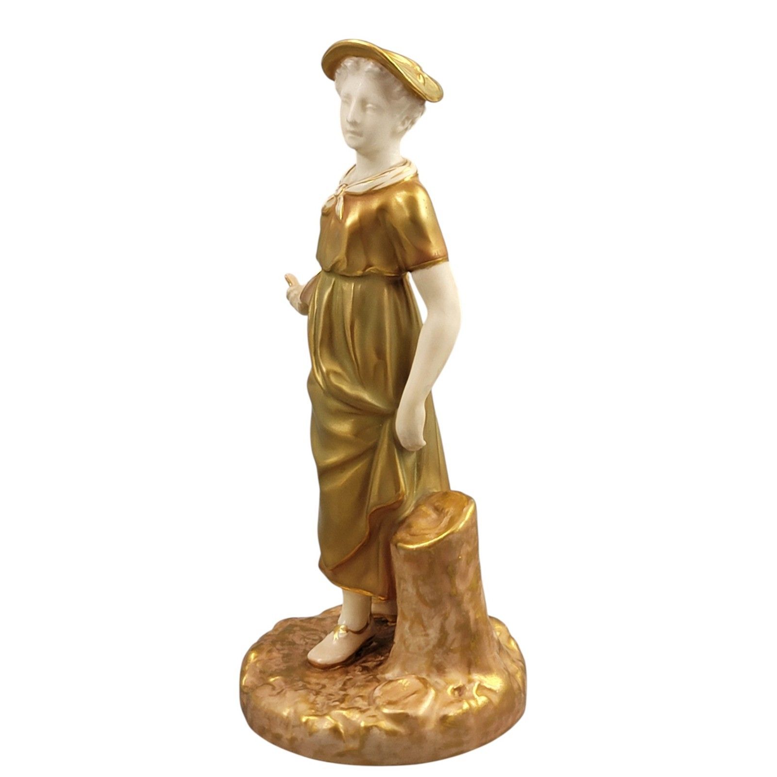 Royal Worcester Porcelain Figure Of A Girl With Bowl, Designed By James Hadley, photo furniture