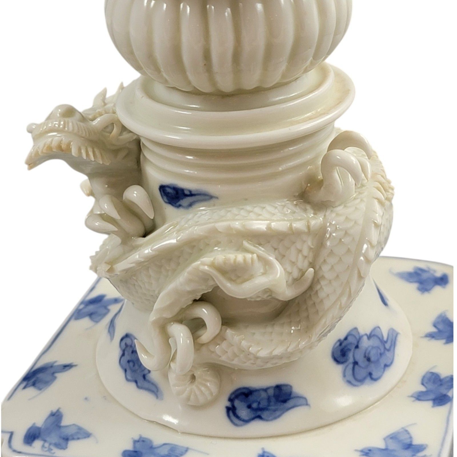Home Decor Hirado Porcelain Dragon Reticulated Koro Incense Burner, Meiji Period, C.1880 photo