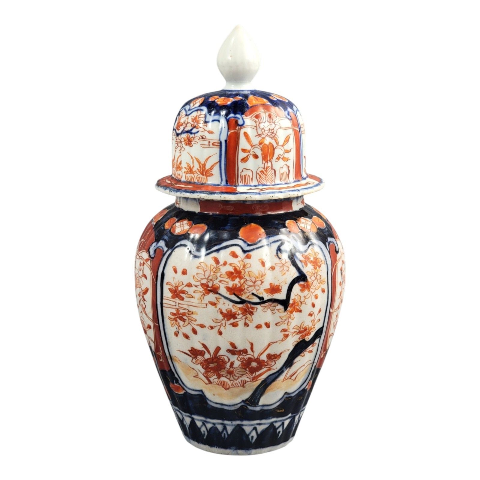 Japanese Imari Porcelain Ginger Jar With Cover, Arita, Late 19th Century photo for sale
