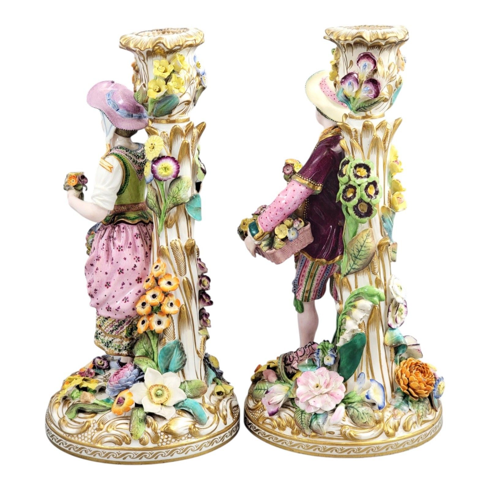 A Rare Pair Of Minton Porcelain Figural Candlesticks, Pattern No.192 C.1835–1836 photo for sale