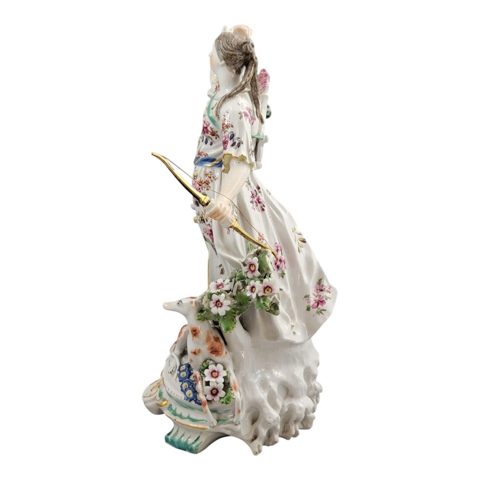 Derby Porcelain Figure Of Diana With A Hunting Dog, Patch Period Circa 1760–1765 photo for sale