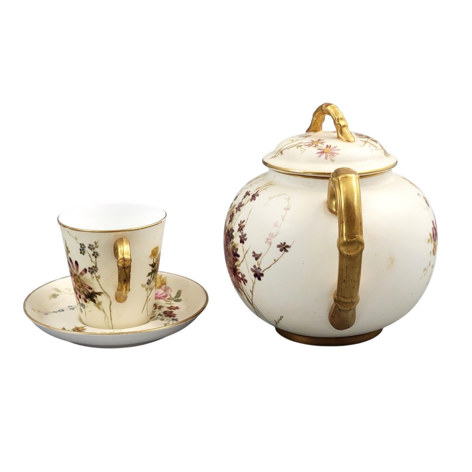 Royal Worcester Blush Ivory Tea Set With Teapot, Cup And Saucer, 1893–1894 photo furniture