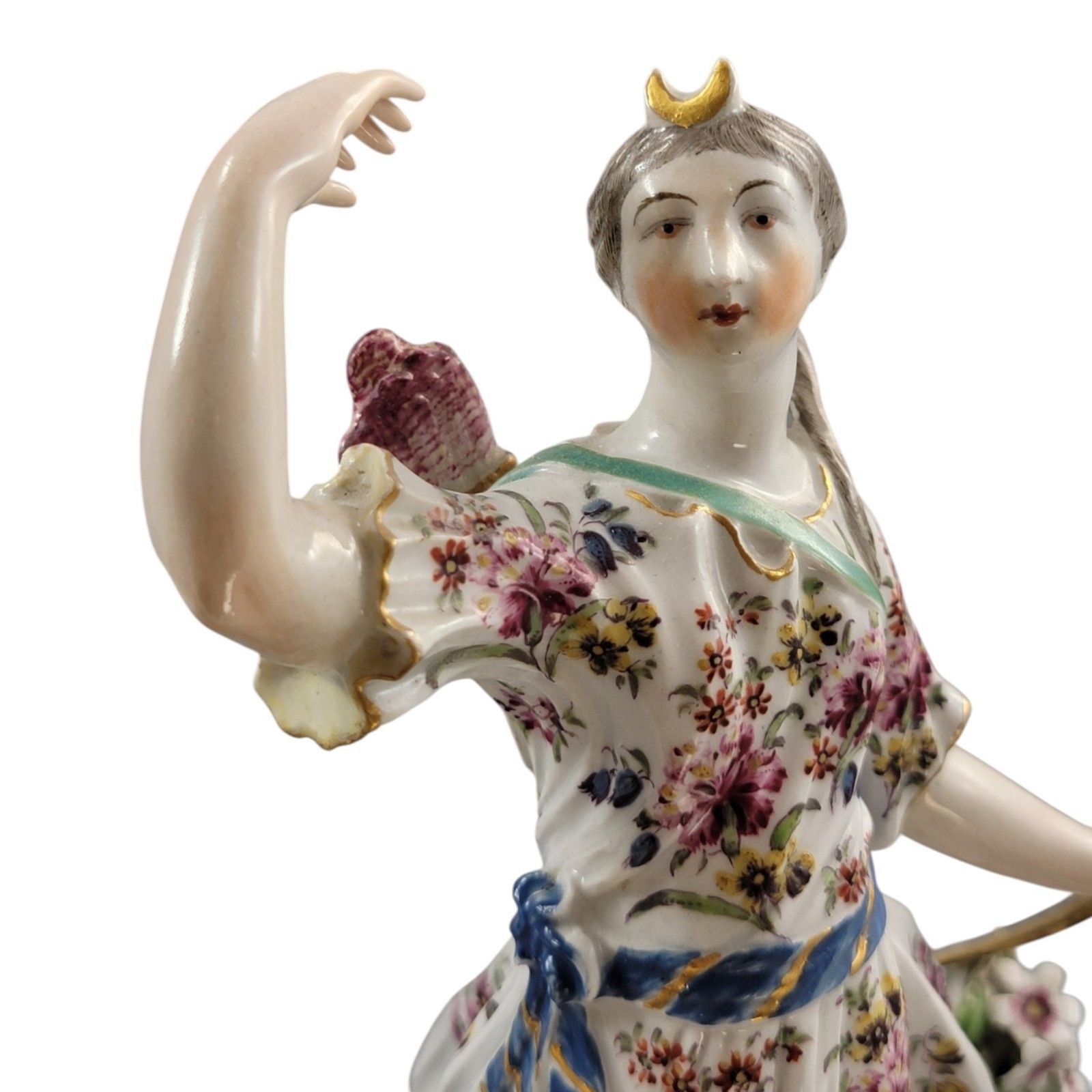 Home Decor Derby Porcelain Figure Of Diana With A Hunting Dog, Patch Period Circa 1760–1765 photo