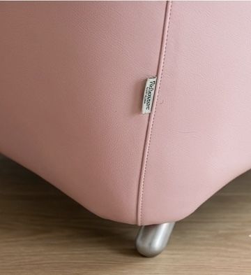 Rare Vintage Poltromec Pink Leather Chaise Lounge – Italian Design (Frédéric Amat) photo Furniture