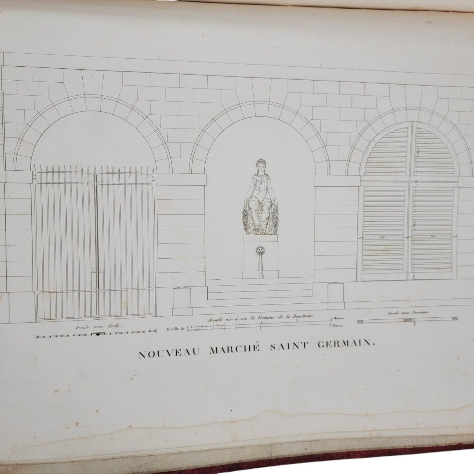 photo buy 1816 Blondel Nouveau Marche Saint Germain Complete 11 Plates Large Folio