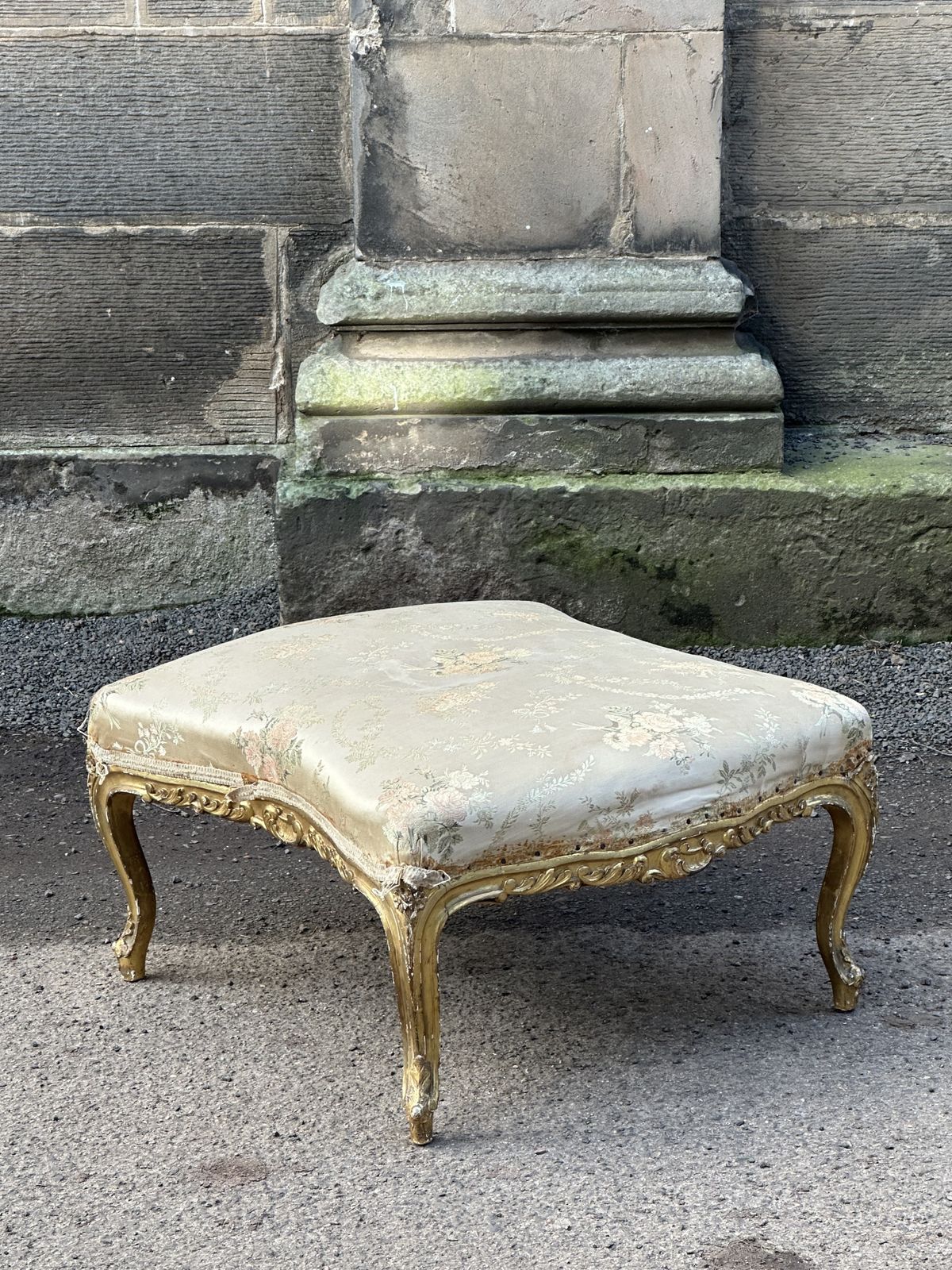 A French 19th Century Carved Giltwood And Parcel Gilt Centre Stool photo 395.0