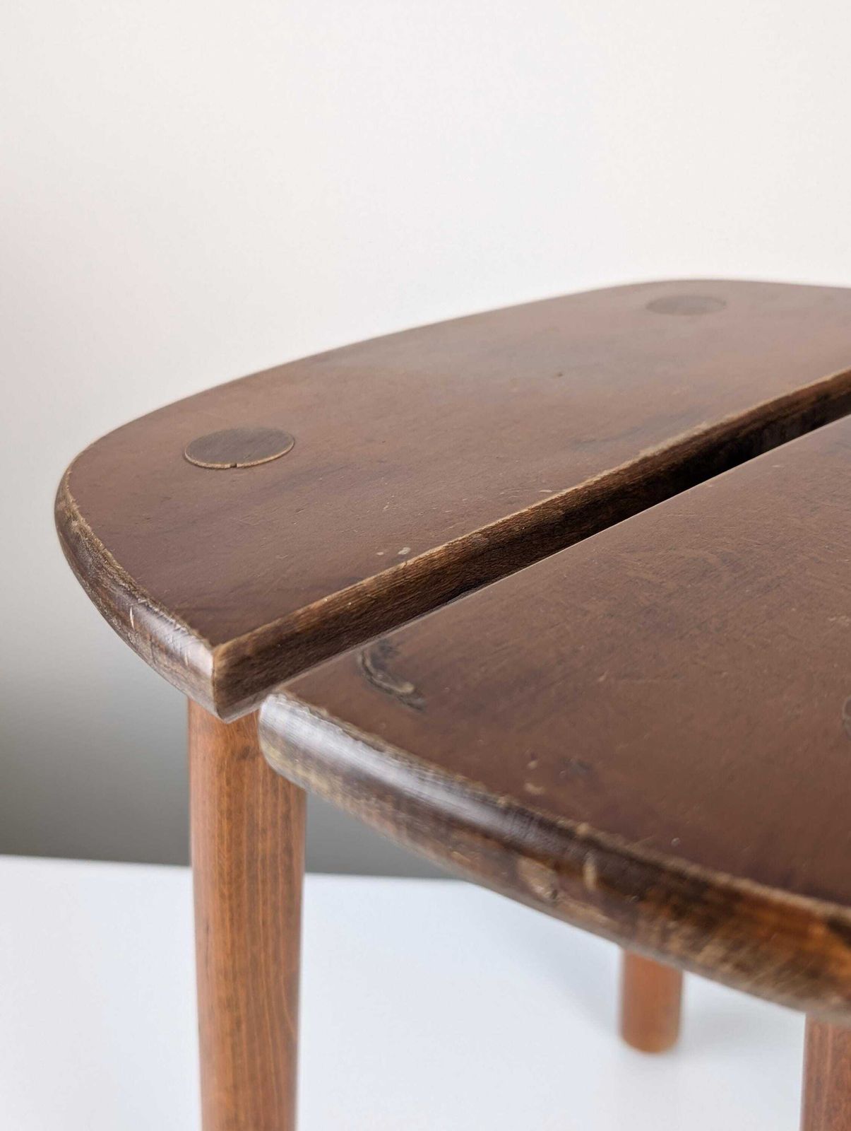 814.0 Pair Of Wooden Stools By Pierre Gautier Delaye, France, 1960s photo