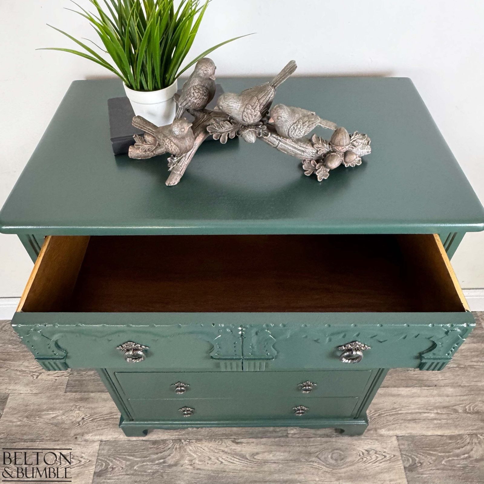 Five Drawer Chest Of Drawers In Dark Jewel Green photo vinterior