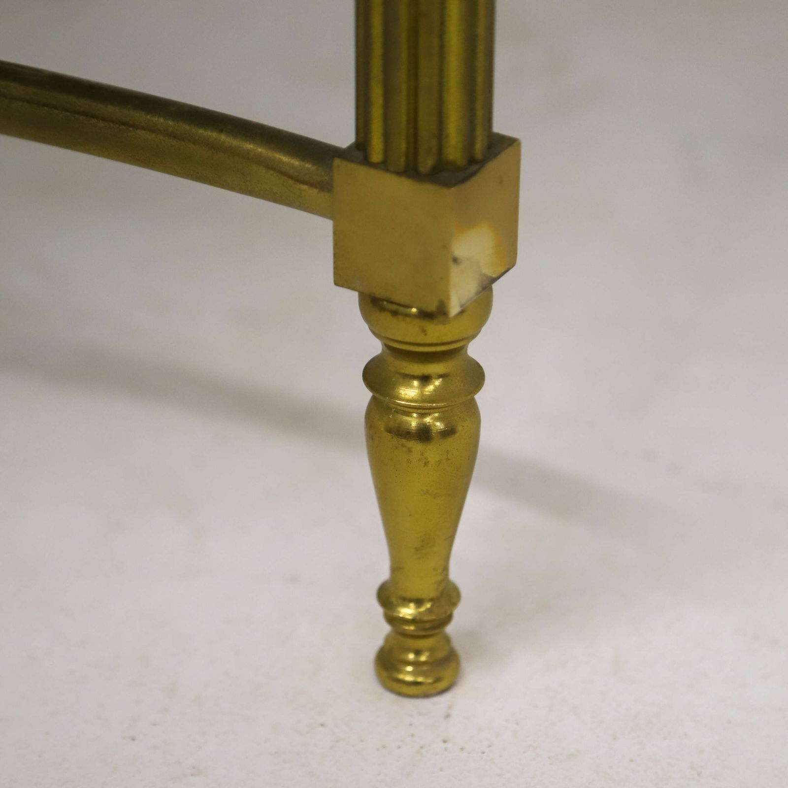 photo furniture Mid 20th Century Hollywood Regency Brass And Smoked Glass Coffee Table