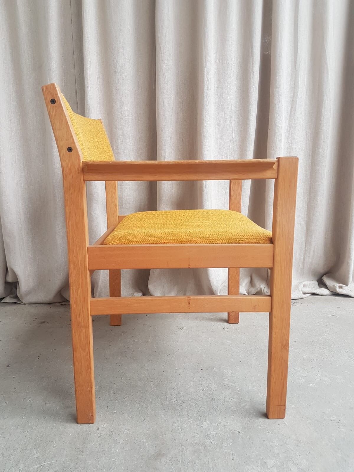 Vtg Mid Century Danish Oak Chair Side Armchair By Erik Wørts For Fdb Møbler R539 photo Furniture