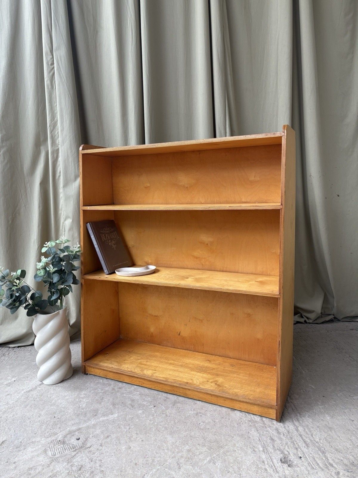 Vtg Late Mid Century Freestanding Bookcase  Scandi Danish Retro R1131