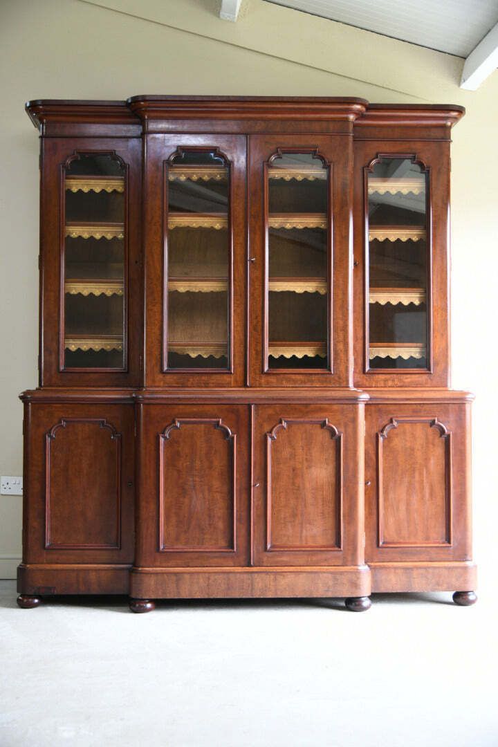 Large Victorian Mahogany Breakfront Bookcase photo 2495.0