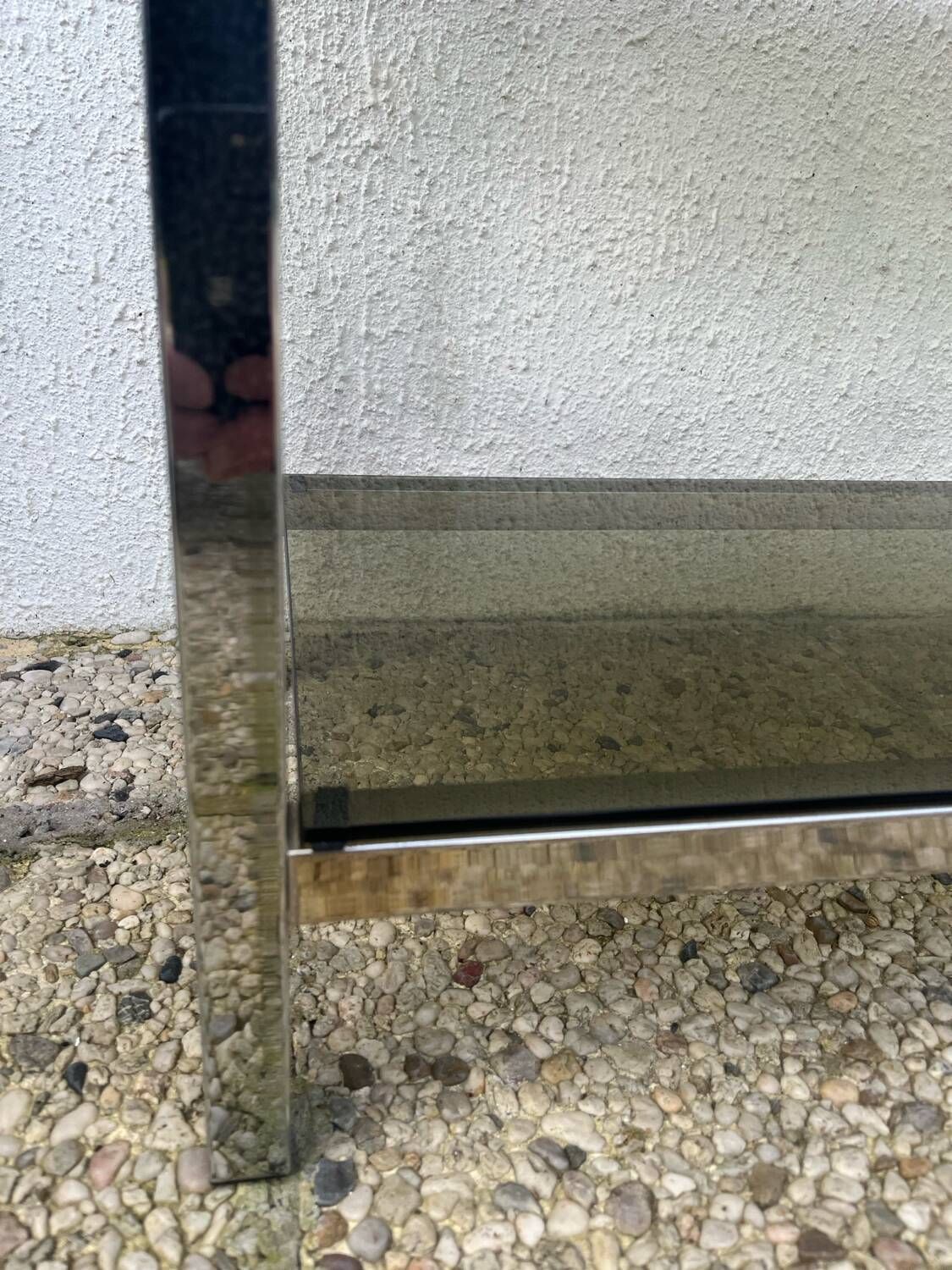 Furniture Chrome Shelf With Smoked Glass photo