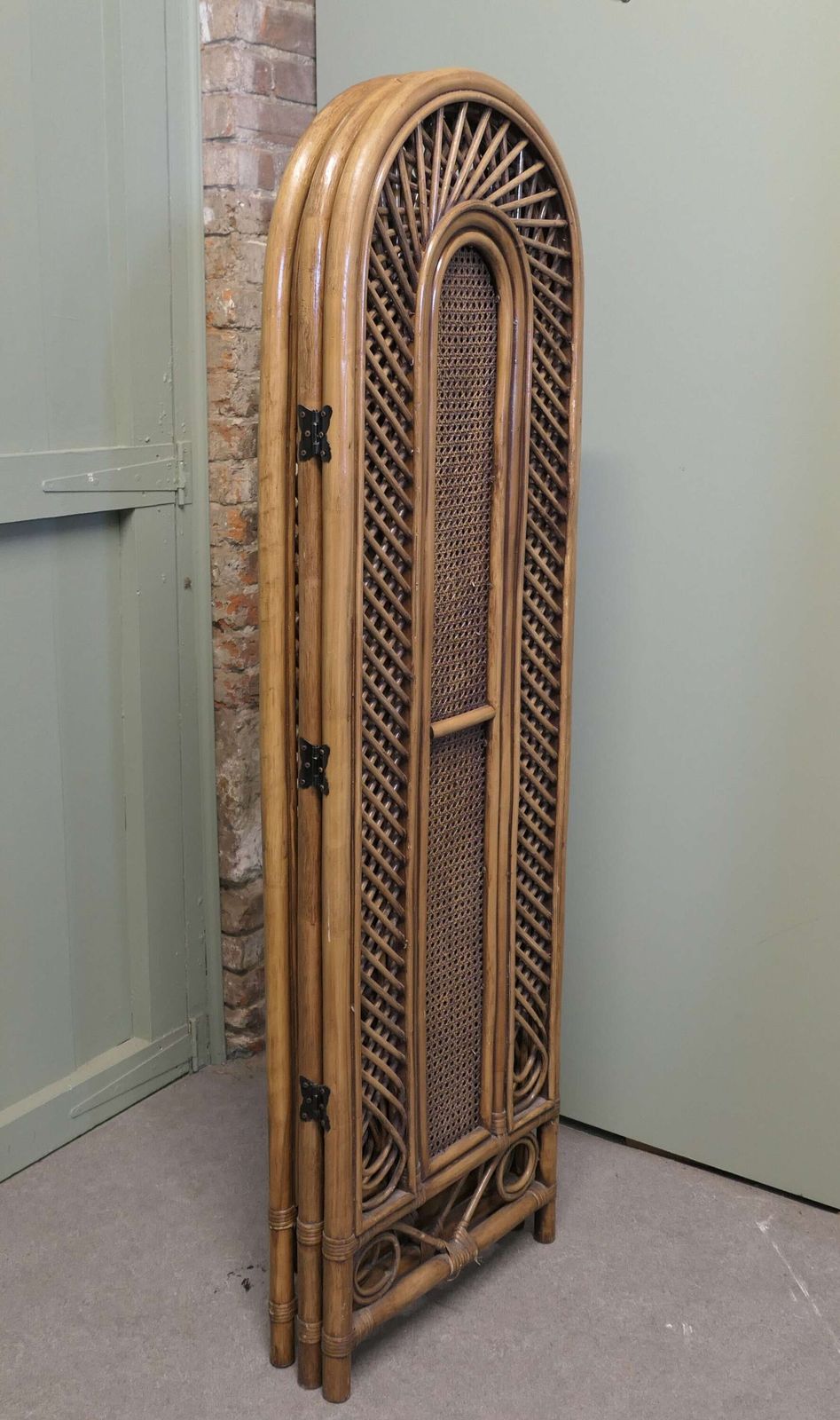 Mid Century Bamboo 3 Fold Dressing Screen, Room Divider This Is A Very Appealing Piece photo furniture
