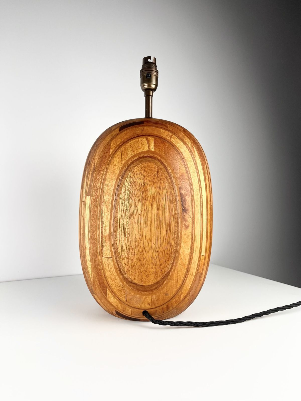220.0 Huge Modernist Mixed Wood Lamp Base, British 1960s photo