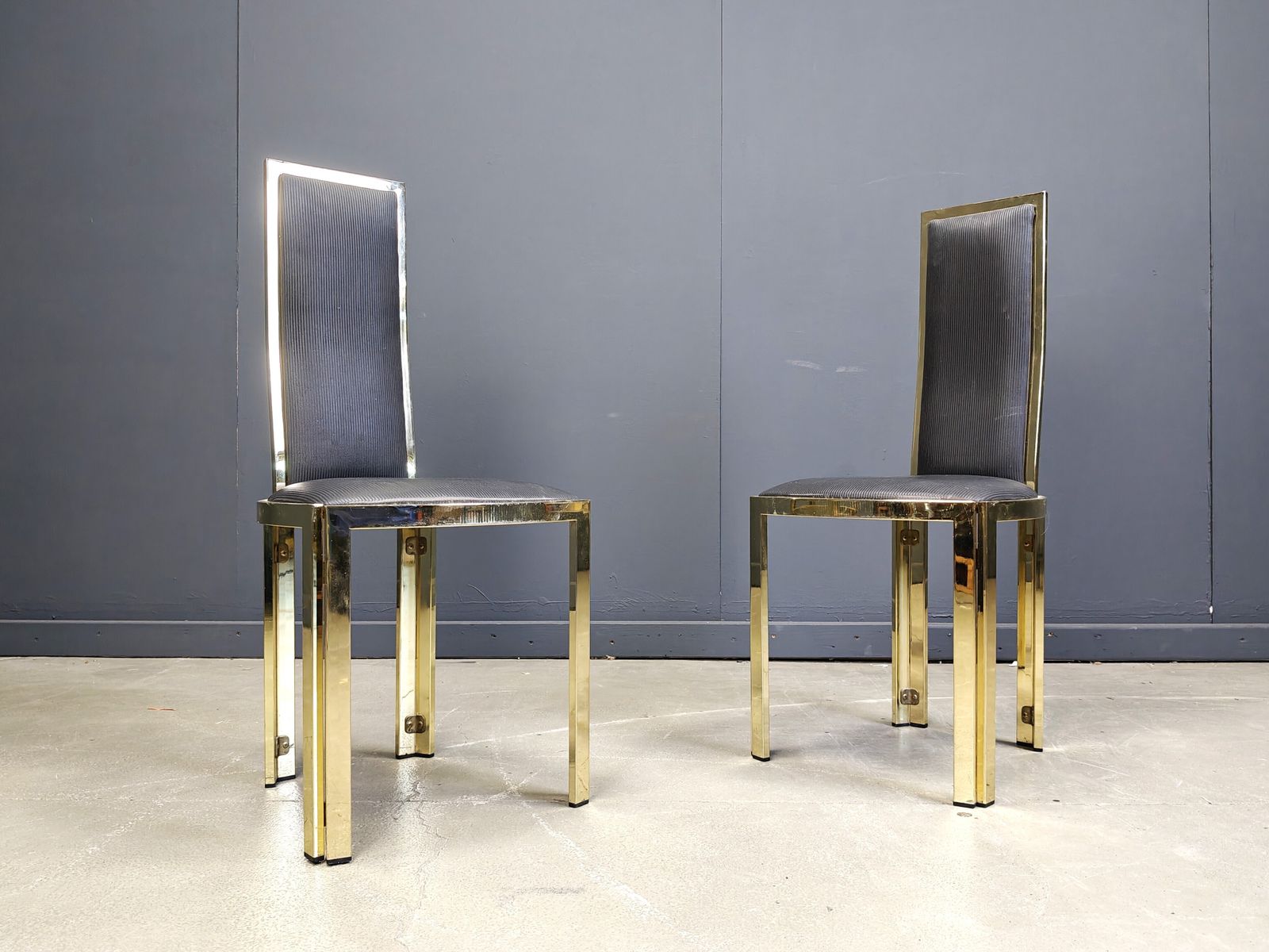 Vintage French Brass Dining Chairs, Set Of 6 photo for sale