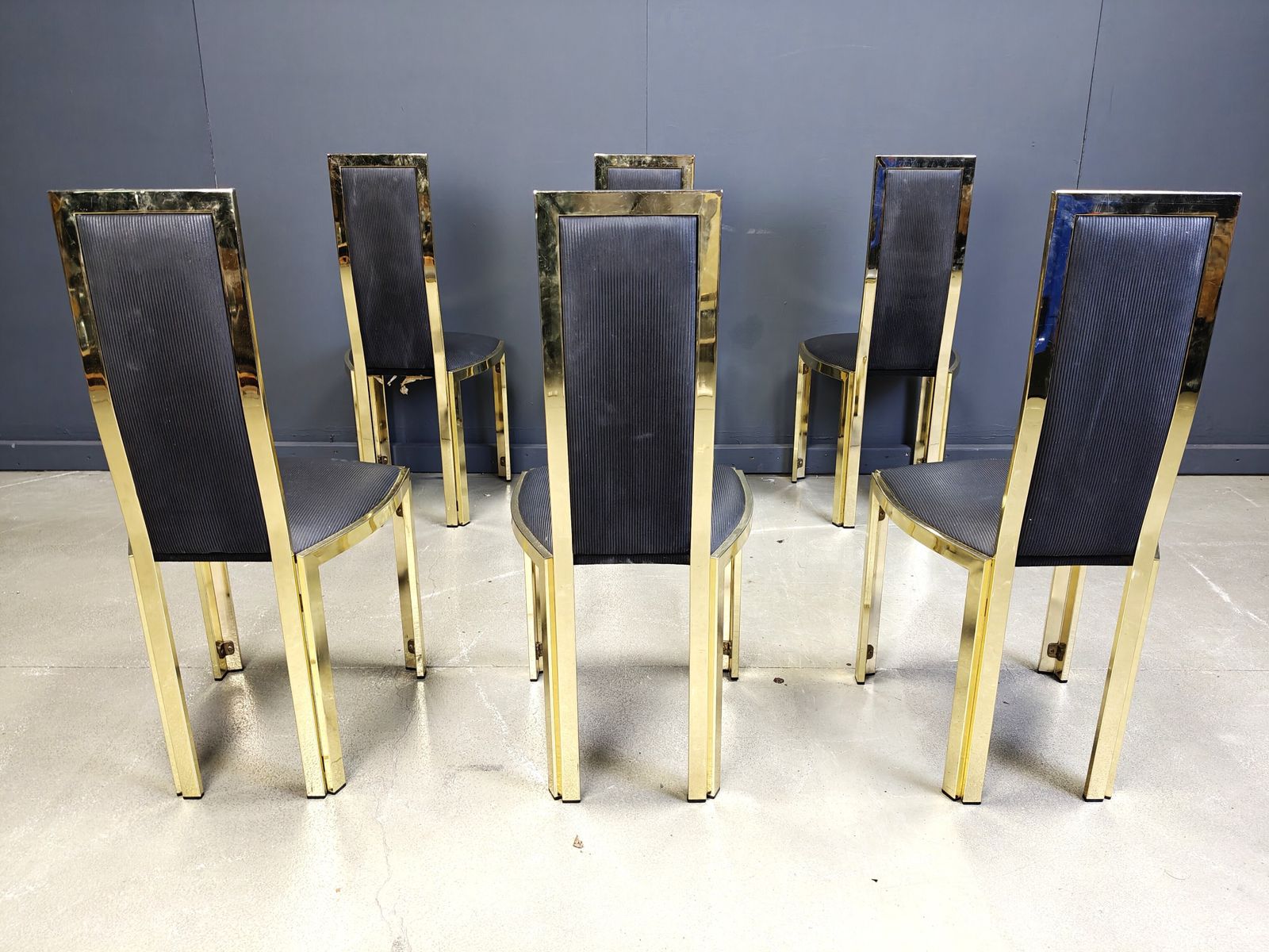 Vintage French Brass Dining Chairs, Set Of 6 photo buy