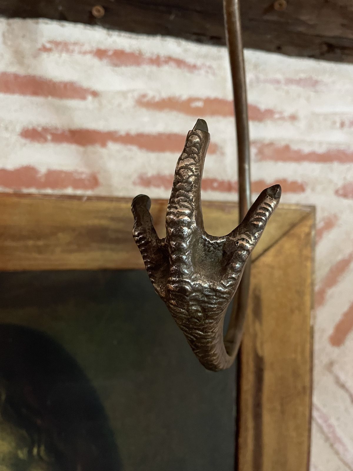 Rare Pair Of Two Vintage French Brass Game Pheasant Hanging Hooks photo buy
