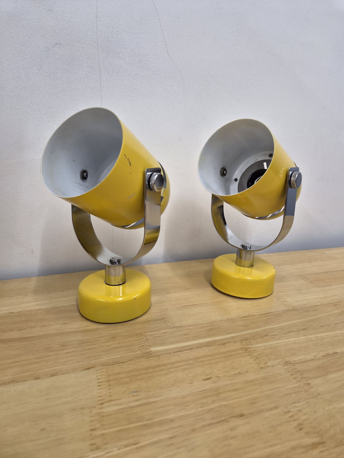 Pair Of Mid Century Stanislav Indra Spot Or Table Lamps 1970s Yellow photo furniture