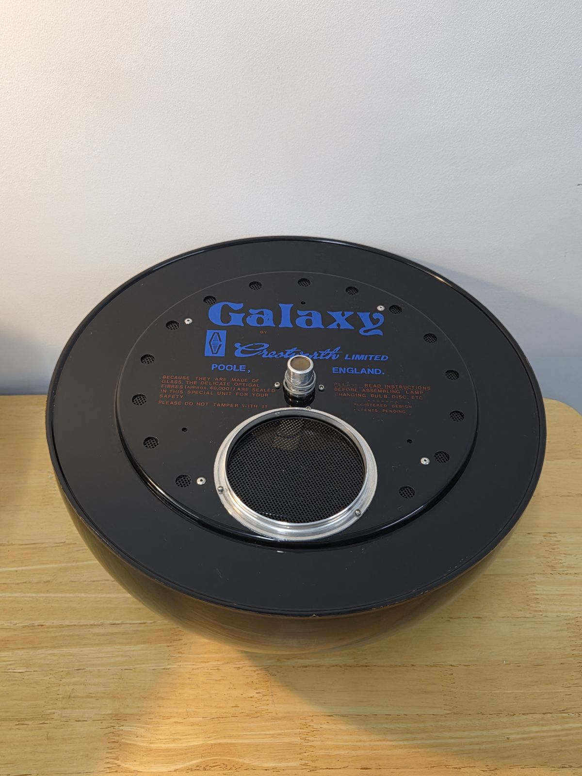 photo vinterior Mid Century Crestworth Galaxy Fibre Optic Lamp 1970s Original Box And Stand