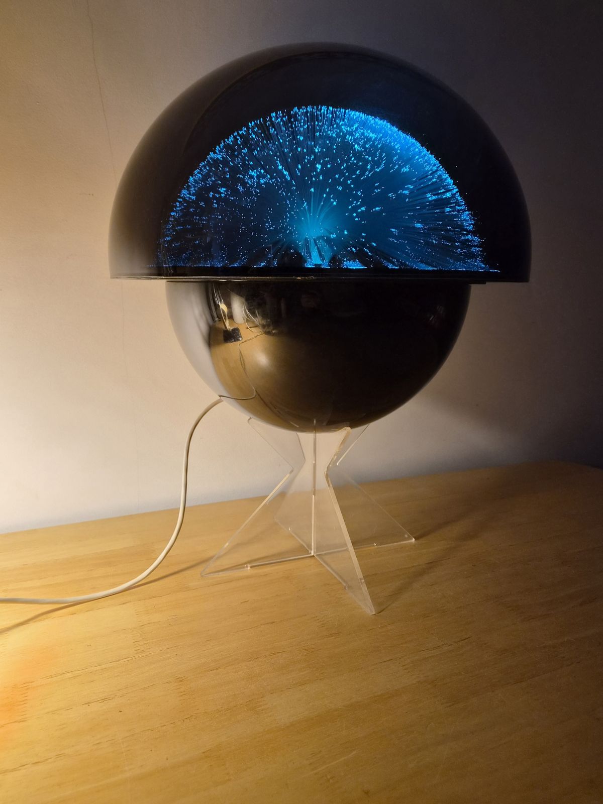 Mid Century Crestworth Galaxy Fibre Optic Lamp 1970s Original Box And Stand