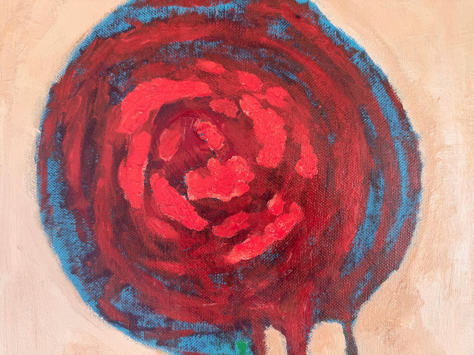 Antonio Pérez Portabella Spanish Abstract Expressionist Red Flower Painting, Acrylic On Canvas 1996 photo Art