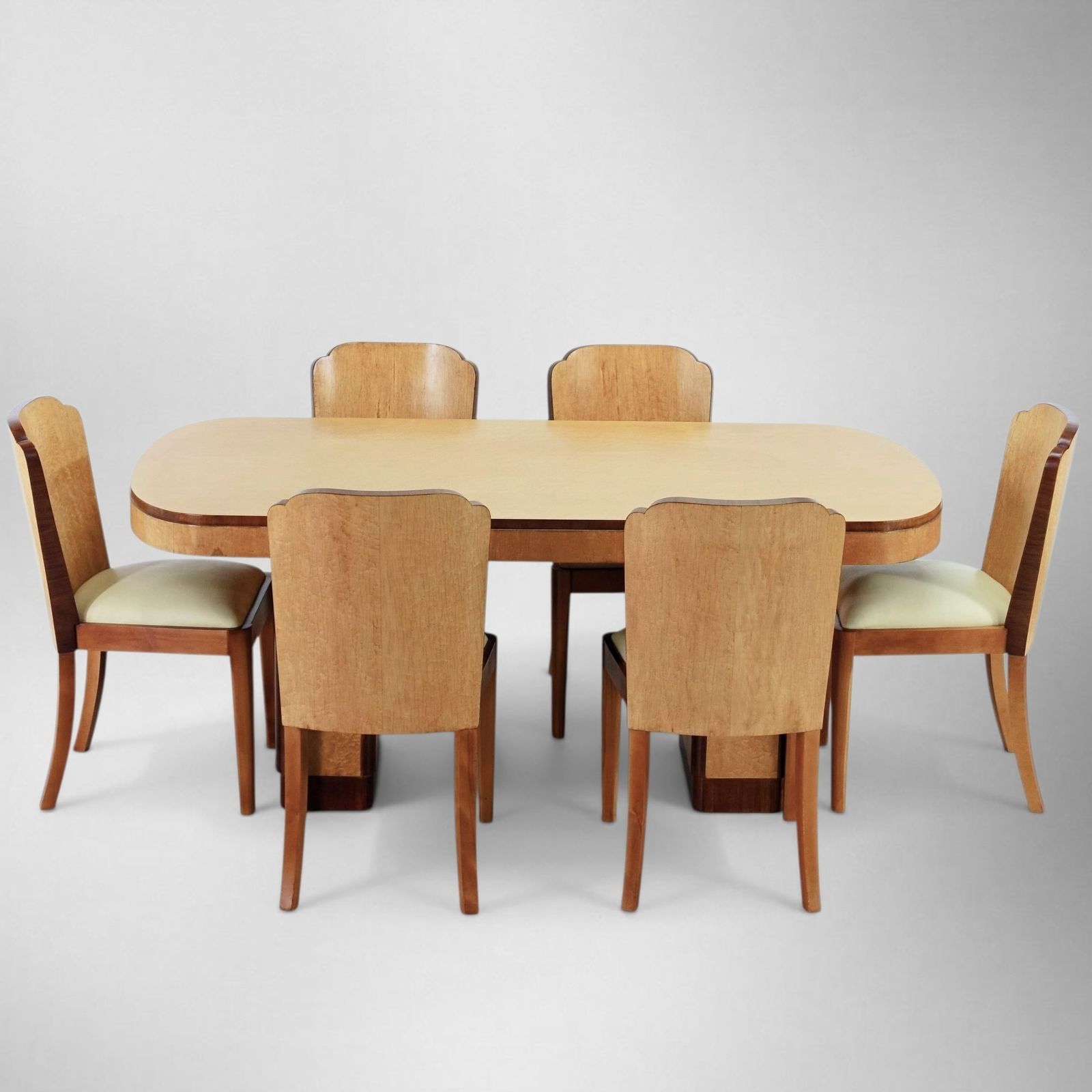 Art Deco Dining Suite Table And Six Chairs By H&L Epstein 1930’s. photo for sale