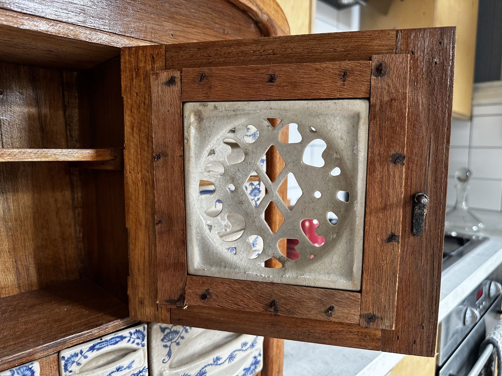 Mid Century 1960s Dutch Ceramic Porcelain Spice Rack Cabinet photo buy